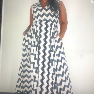 Maxi zigzag striped sun dress